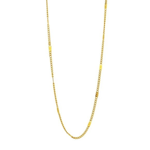 Gold plated slim chain necklace - Picture 3 of 5